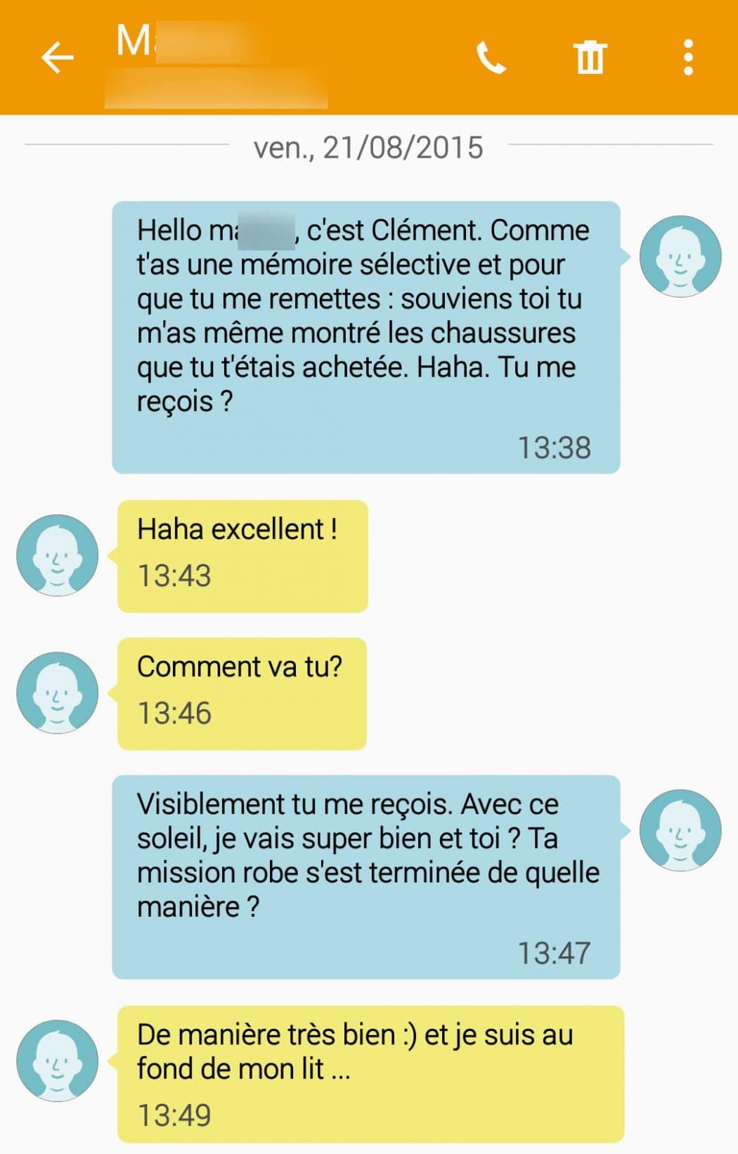 1er message rencontre internet