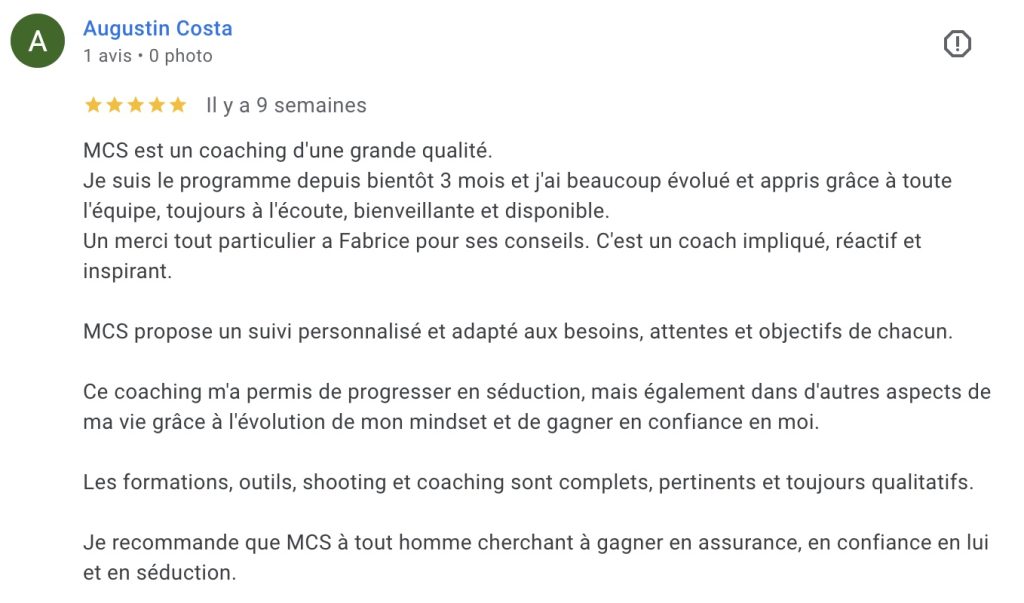 avis mon coaching séduction